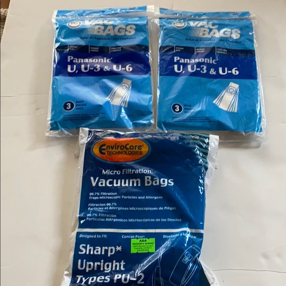Vacuum bags 
Panasonic U, U-3, & U-6 2 bags of 3 never opened - Picture 1 of 6